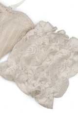 Apricot Short Sleeves Multi-Layered Ruffled Lace Women's Steampunk Slip Graduation Dress - Product - 16