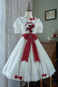 Moon Mist Poetry Short Sleeves Ruffle Bowknot Sweet (Set) front view