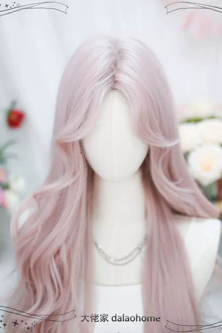 Pink Split In The Middle Sweet Lolita Long Curly Wigs - Product - 4