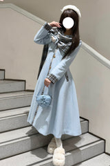 [Cookie Mousse] Single Breasted Long Sleeves Bowknot Stitching Sweet Elegant Lolita Coat 2 Colors - Product - 6
