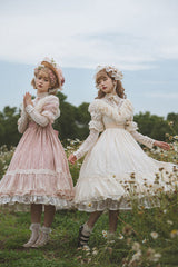 Elegant Vintage Rose Print Multi-Layer Ruffled Sweet Lolita OP Dress - Product - 3