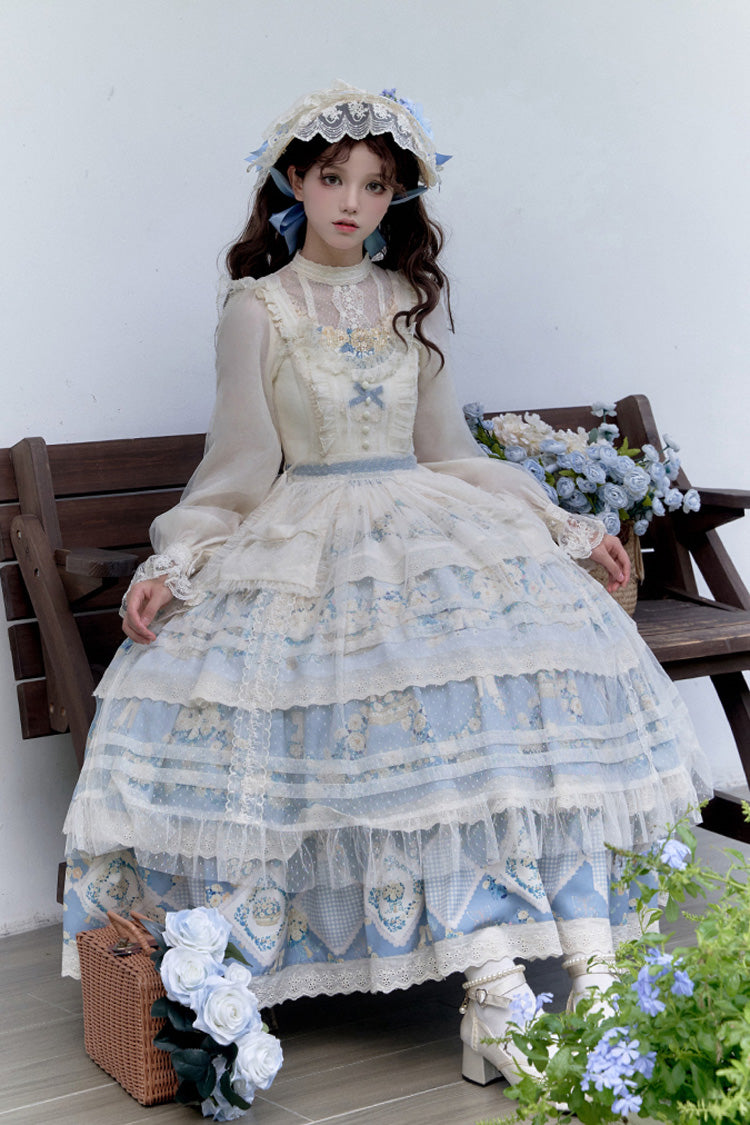 Letters and Poetry Multi-Layered Pastoral Style Print Embroidery Sweet Princess (Set) detail view 13