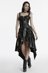 Black Lace-Up Straps Women's Punk Underbust Corset - Product - 4