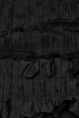 Black Ruffle Mesh Women's Gothic Skirt with Belts - Product - 7