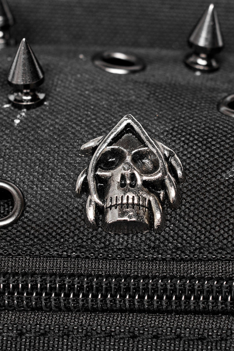 Black Adjustable Skull Rivets Men's Steampunk Waist Bag - Product - 6