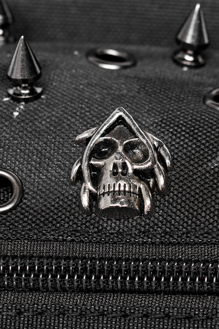 Black Adjustable Skull Rivets Men's Steampunk Waist Bag - Product - 6