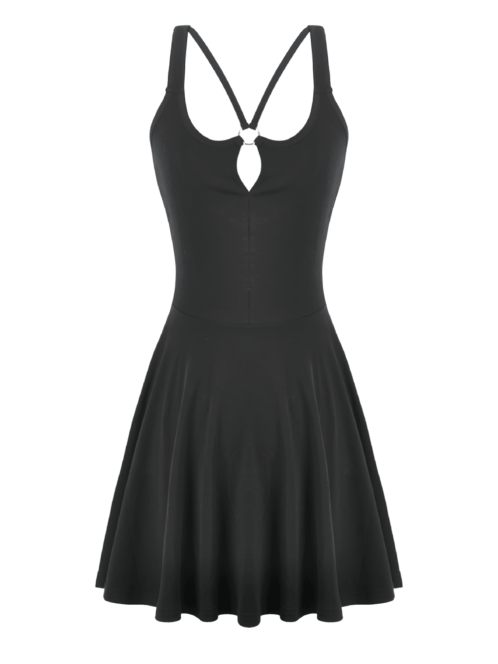 Alternative Halter Mini Dress with Cross Strap Neckline - image 4