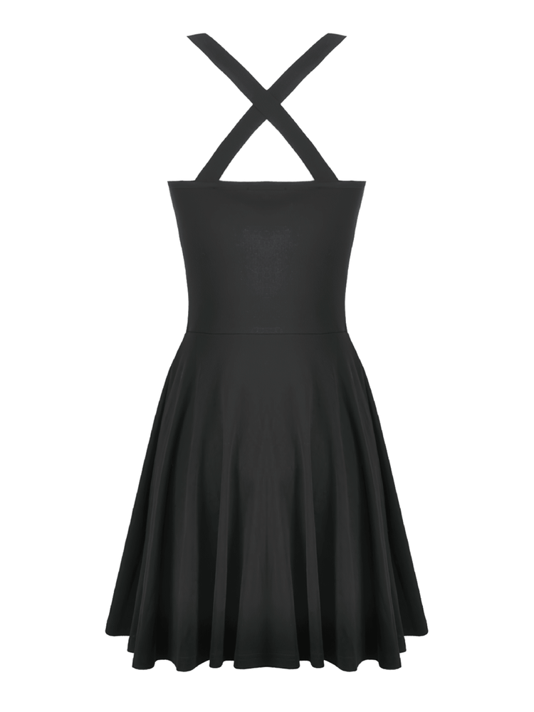 Alternative Halter Mini Dress with Cross Strap Neckline - image 5