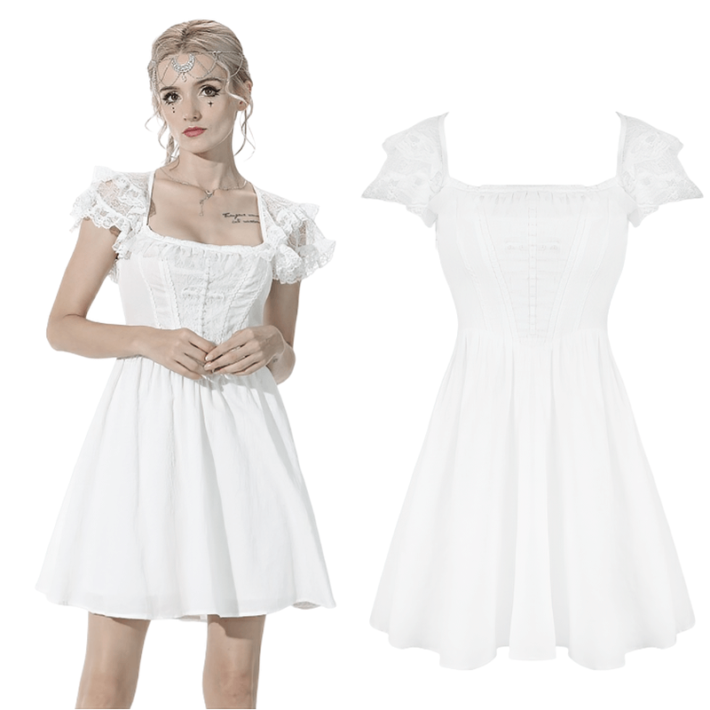 Angelic Women's Mini Dress with Lace and Beading - image 3