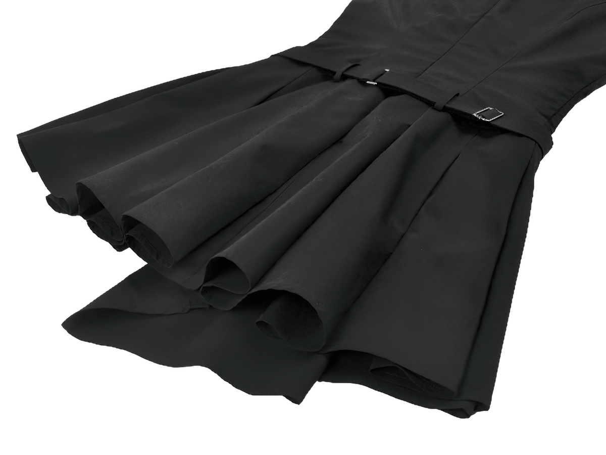 Asymmetric Gothic Studded Dress with Belt and Zipper - image 9