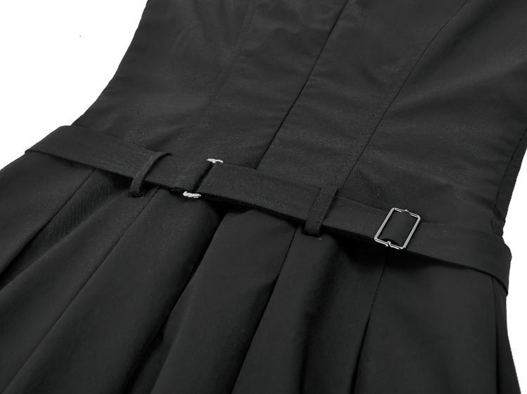 Asymmetric Gothic Studded Dress with Belt and Zipper - image 10