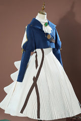 Blue/White Violet Evergarden Violet Cosplay Long Sleeves Cardigan Sweet Lolita Dress Set - Product - 3