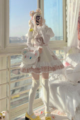 Multicolor Confession Function Series Bowknot Woolen Sweet Lolita JSK Dress 5 Colors - Product - 5