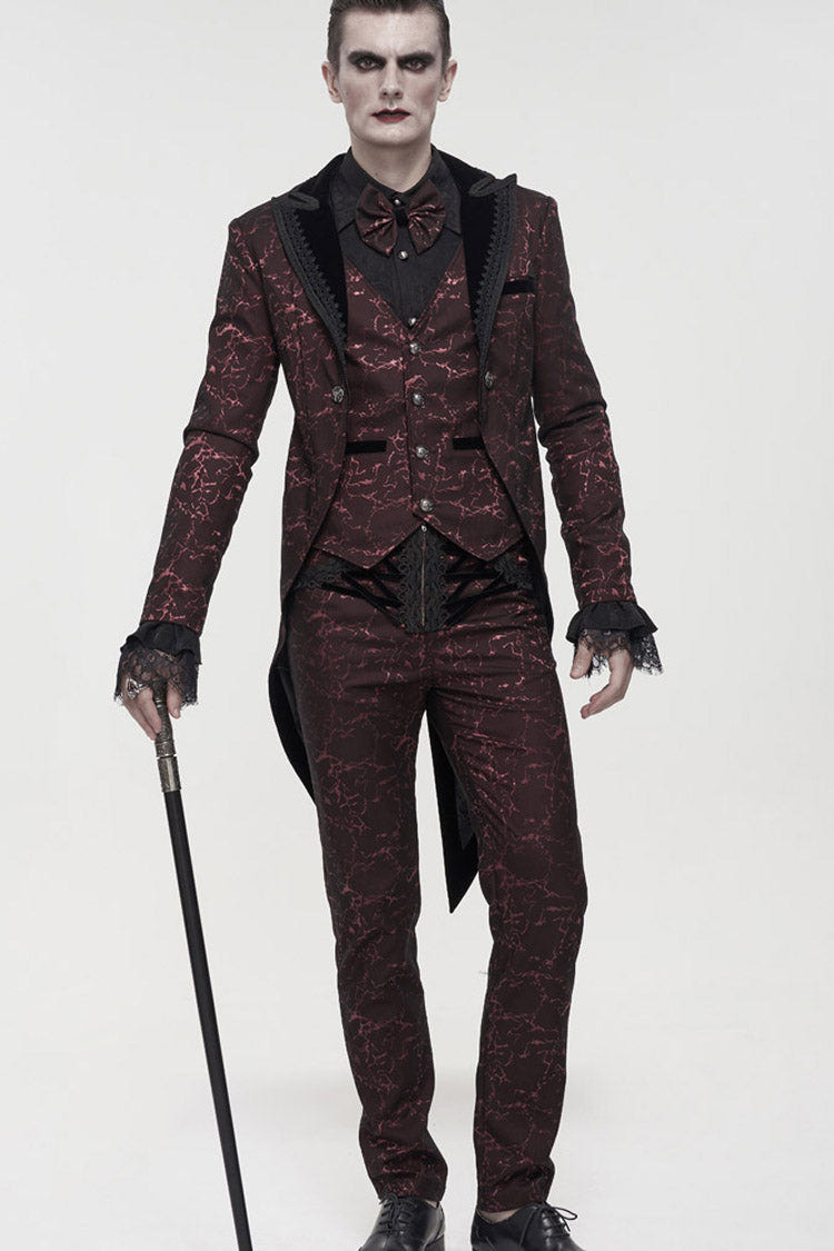 ine Gothic Glossy Pattern Drawstring Lace Decoration Men's Pants - Product - 12