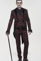 ine Gothic Glossy Pattern Drawstring Lace Decoration Men's Pants - Product - 12