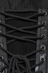 Black Lace-Up Buckle Overbust Women's Punk Corset - Product - 8