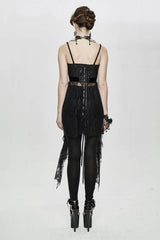Black Versatile Translucent Sweep Sexy Lace Womens Gothic Dress With Shoulder Straps - Product - 6