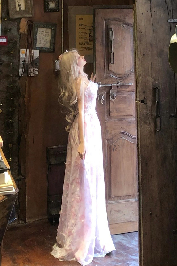 Pink [Sakura Trio] Sleeveless Double-Layered Ruffle Bowknot Lace Sweet Princess Lolita Jsk Dress - Product - 6