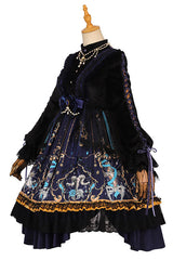 Black God's Salvation Long Sleeves Lace Ruffled Gothic Lolita OP Dress - Product - 8