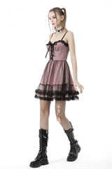 Pink Sleeveless Multi-Layered Lace Women's Lolita Slip Dress Graduation Dress - Product - 2