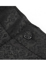 Black Basic Jacquard Diagonal Pocket Three Dimensional Webbing Gothic Mens Pants - Product - 10