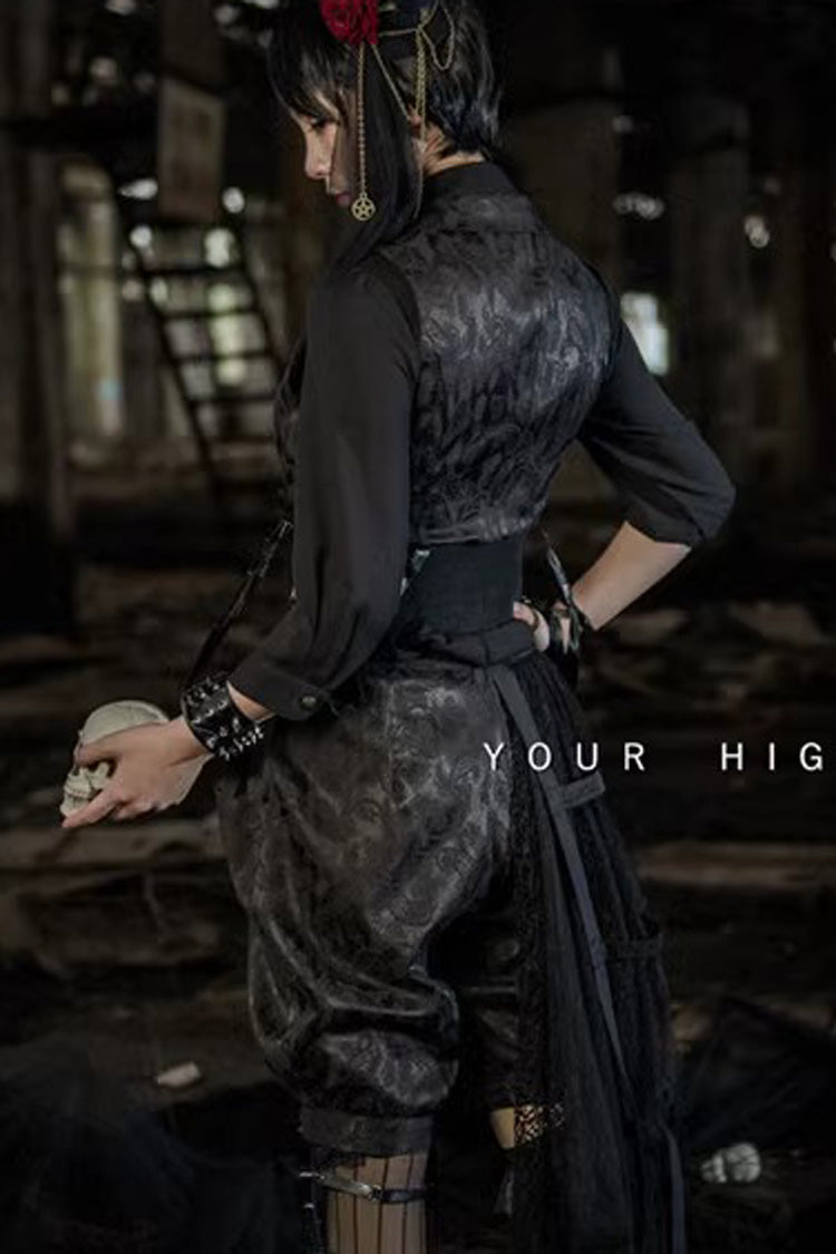 Black Spider Web Diamond Lace Gothic Ouji Lolita Clothing - Product - 4