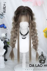 Beige/Gray Gradient Long Straight Sweet Lolita Wigs - Product - 3