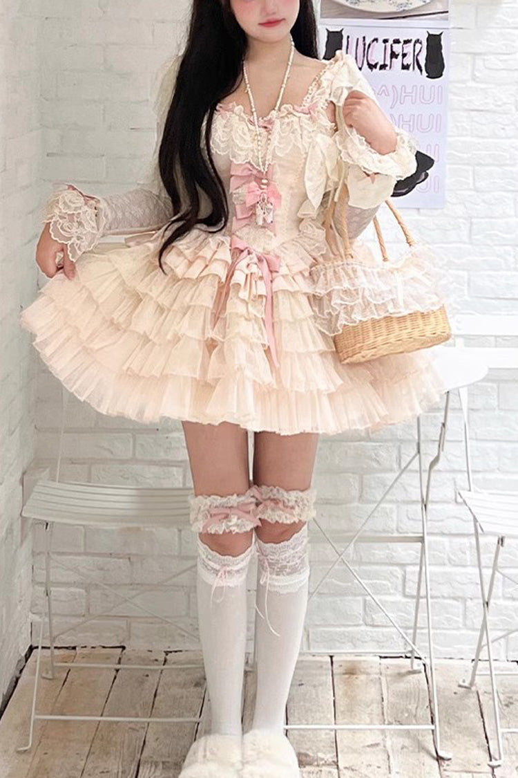 Love God Girl Romantic Ballet Style Multi-layer Ruffle Sweet Princess Lolita Dress 2 Colors - Product - 14