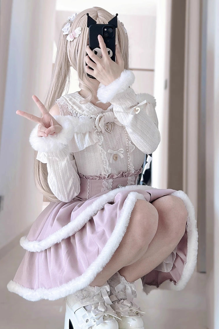 Pink Double-Layered Ruffle Lace Jirai Kei Japanese Skirt - Product - 4