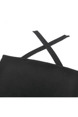 Black Cross Straps Cut-Out Women's Sweet Balletcore Mini Slip Dress - Product - 14