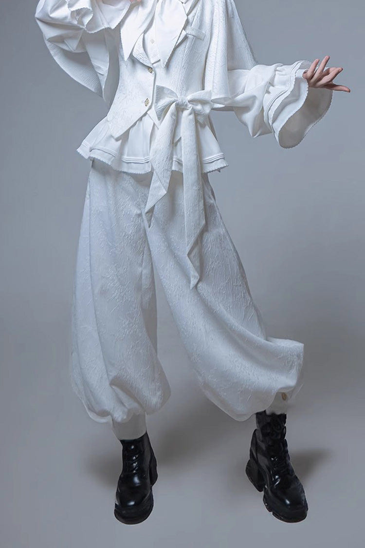 White Rabbit Hunting White Moonlight Edition Vintage Ouji Fashion Lolita Trousers - White - 1