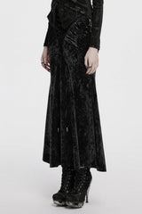 Black High Waisted Lace-Up Women's Gothic Fishtailed Skirt - Product - 2