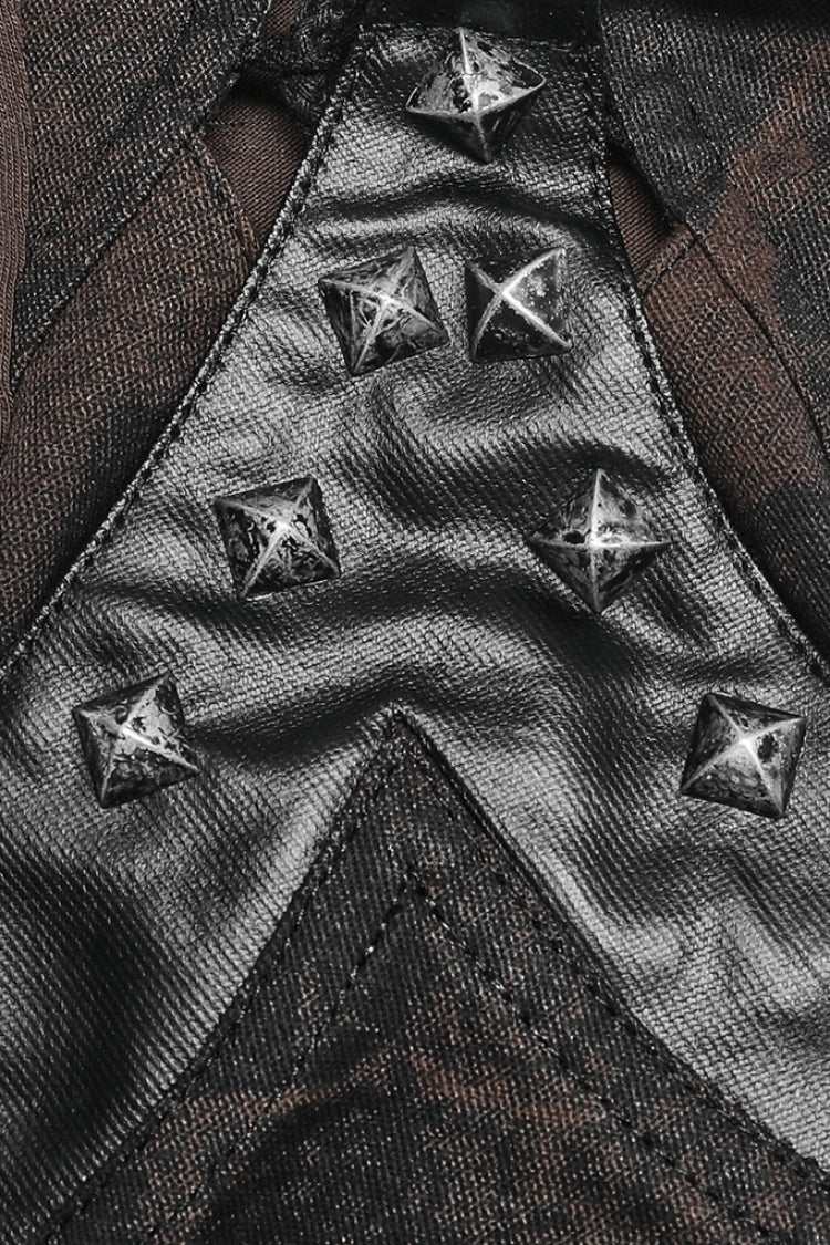 Rivets Print Lace-Up Men's Steampunk Gloves 2 Colors - Product - 17