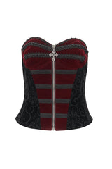 Black/Red Lace Up Women's Gothic Corset - Product - 7
