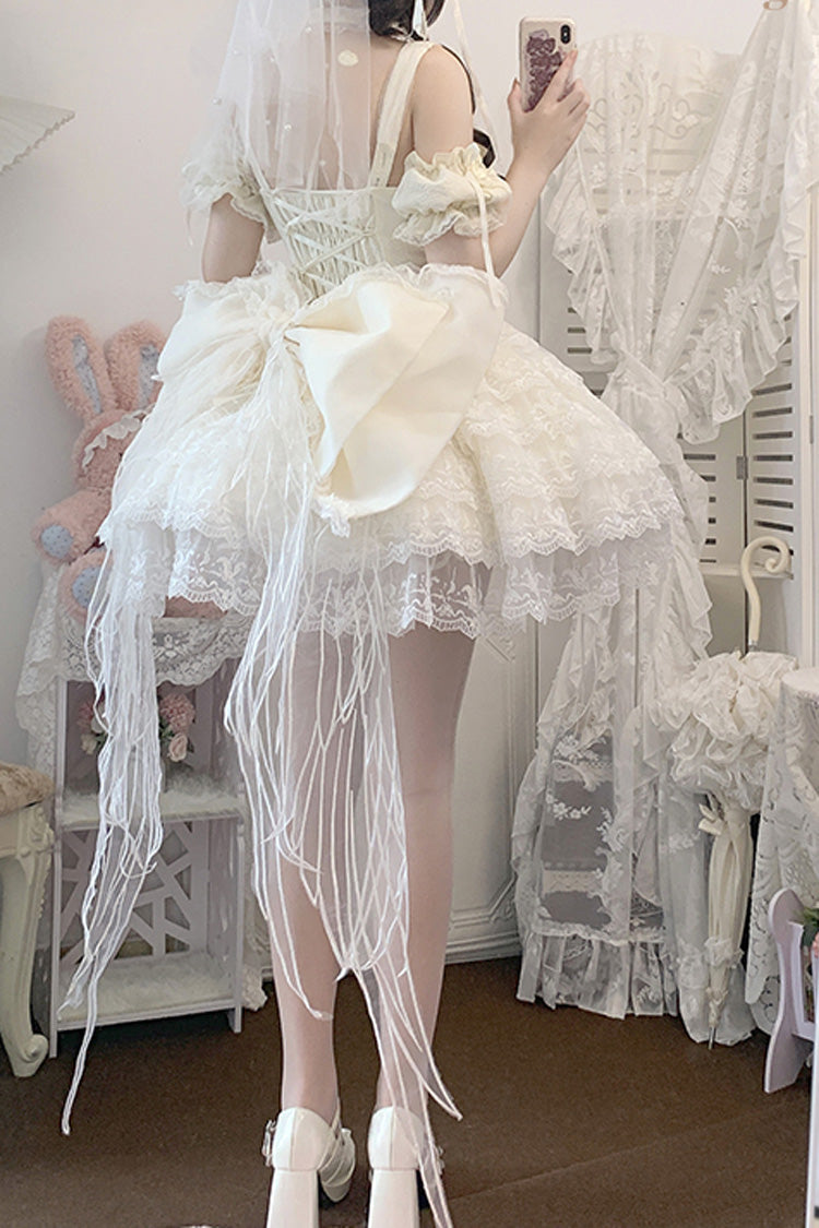 Ivory Angel Sweetheart Multi-Layered Lace Sweet Princess Ballet Lolita Dress - Product - 6