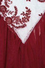 Red Off Shoulder Embroidery Lace Slim Women's Gothic Gown Fishtail Dress - Product - 8