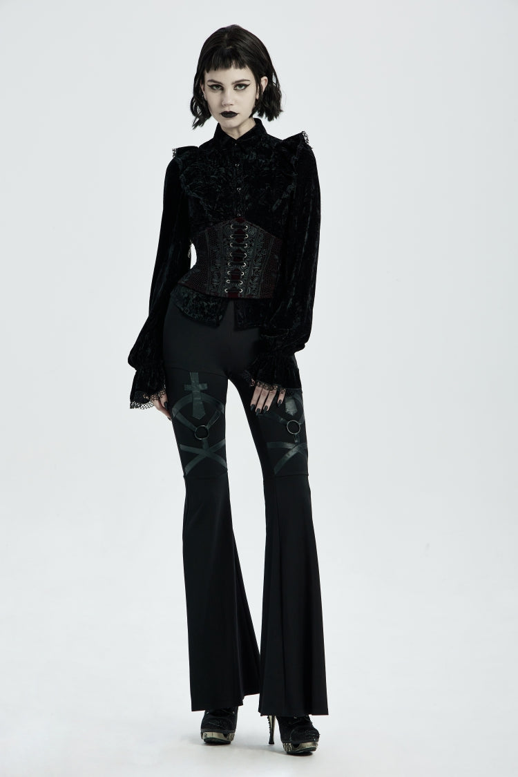 Red Jacquard Lace-Up Slim Women's Corset - Product - 8