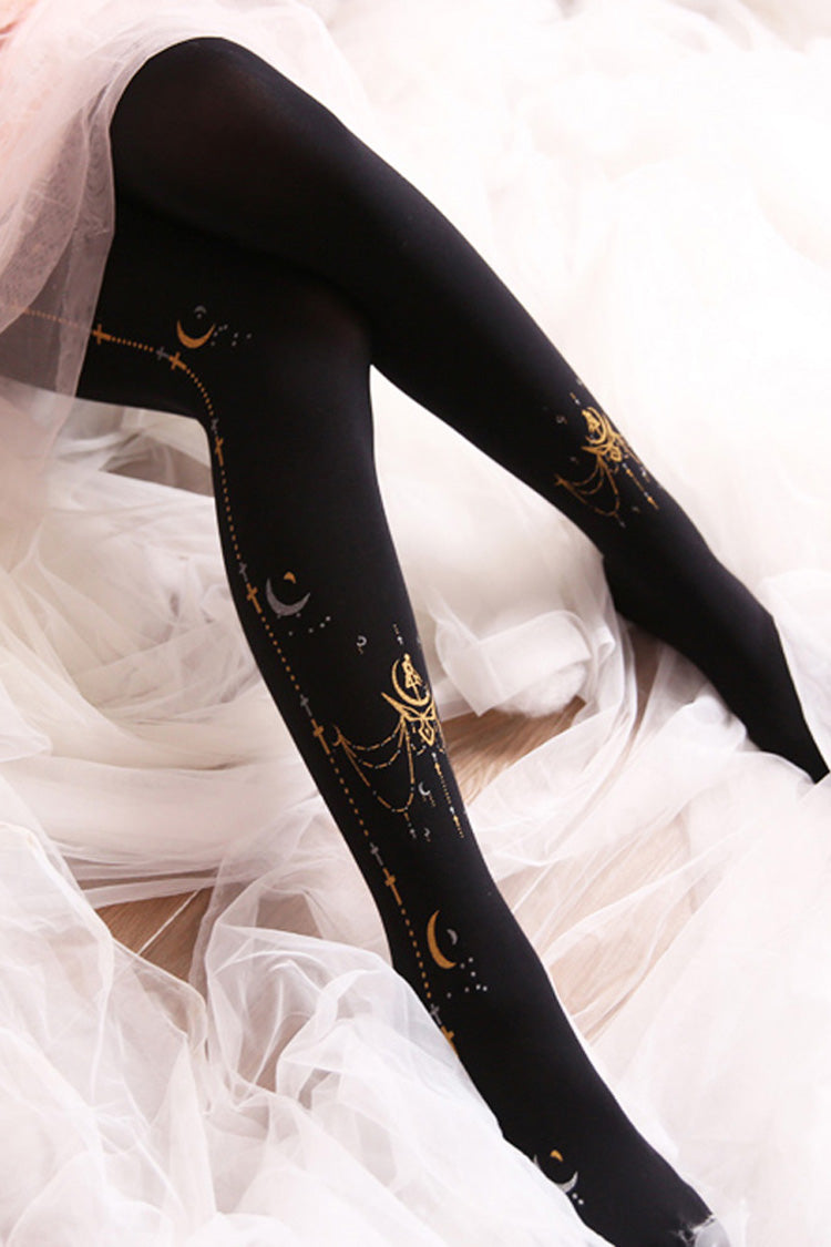 Sailor Moon Classic Print Lolita Pantyhose 2 Colors - Black - 2