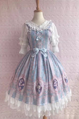 Double Layer Rose Lover's Dream Print Ruffle Bowknot Sweet Lolita Jsk Dress 3 Colors - Product - 8