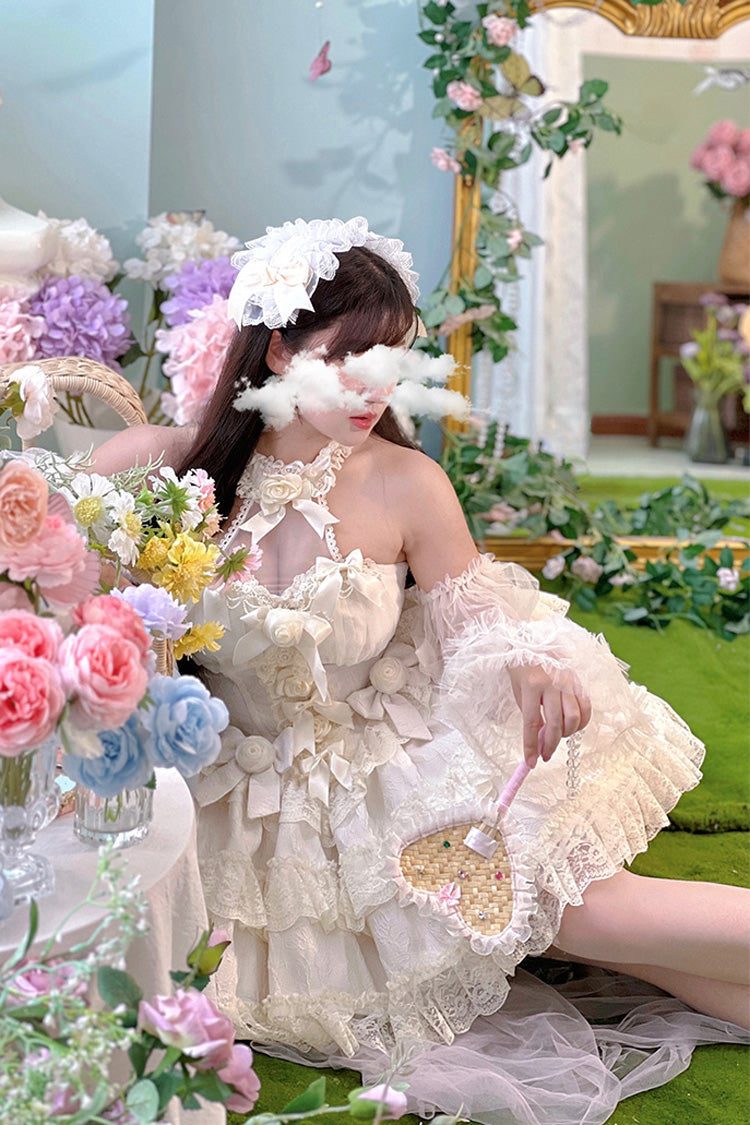 Princess Sleeveless Ruffle Bowknot Lace Sweet Lolita Jsk Dress 4 Colors - Product - 12