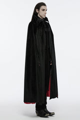 Black/Red Men's Strap Bat Gothic Coat Cloak - Product - 2