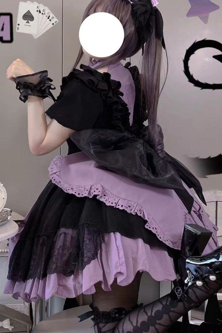 Black/Purple Magical Girl Phantom Thief Ace of Spades Gothic Lolita Dress detail view 5