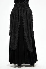 Black Velvet Cardigan Mid Waist Gothic Skirt - Product - 5