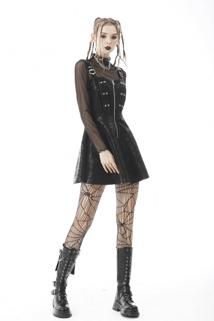 Black Long Sleeves Irregular Sheer Mesh Women's Daily Gothic Top - Product - 9
