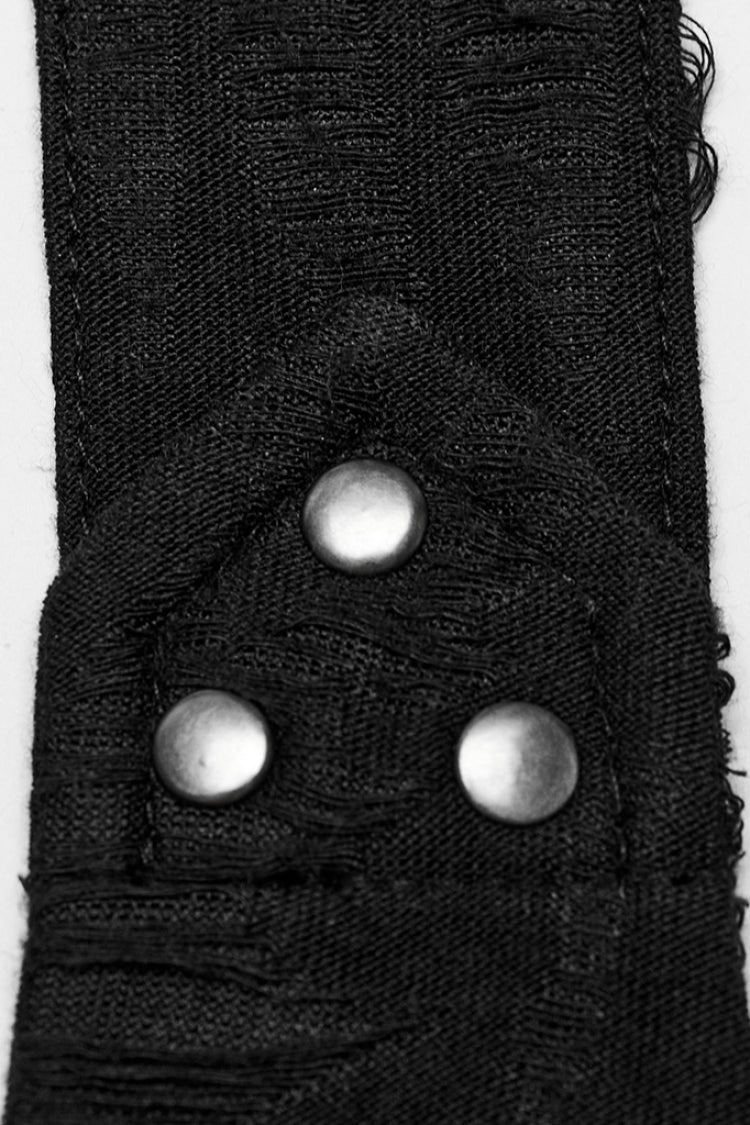 Black Lace-Up Irregular Women's Punk Vest - Product - 10