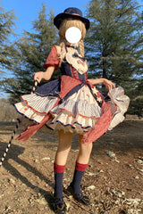 Multi-Color Circus Short Sleeves Multi-layer Print Ruffle Bowknot Sweet Lolita Dress - Product - 3