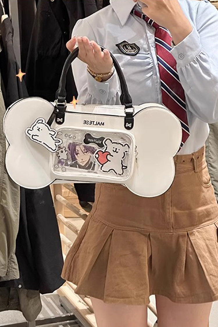 White Anime Puppy Bones Sweet Lolita Handbag - Product - 2