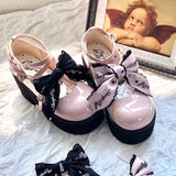 Sweet Bowknot Lace Japanese Lolita Platform Shoes 2 Colors - Product - 8