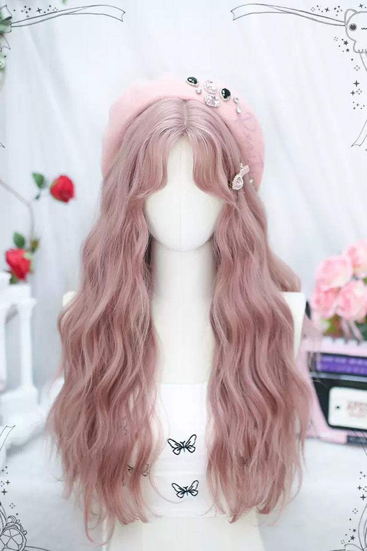 Pink Secondary Natural Curly Long Sweet Lolita Wigs - Pink - 1