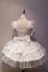 White Pray Multi-Layered Bowknot Lace Sweet Lolita Dress - Product - 3